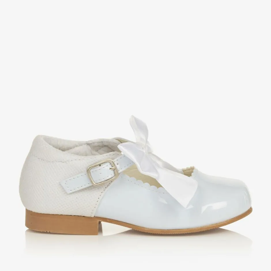 Sevva Girls White Patent Faux Leather Bow Shoes Best
