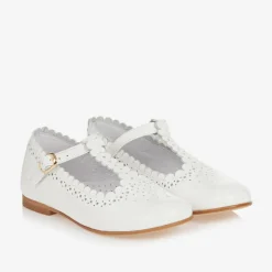 Beatrice amp; George Girls White Patent Leather T-Bar Shoes Outlet