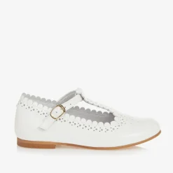 Beatrice amp; George Girls White Patent Leather T-Bar Shoes Outlet
