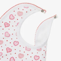 Kissy Kissy Girls White Pima Cotton Heartfelt Hearts Bib Clearance