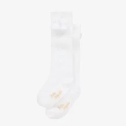 Pretty Originals Girls White Pom-Pom Cotton Socks