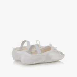 Katz Girls White Satin Ballet Shoes Online