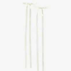 Junona Girls White Satin Bow Hair Clips (2 Pack) Outlet