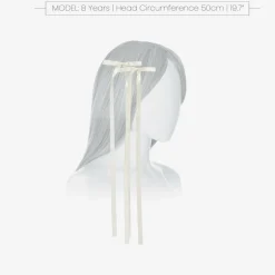 Junona Girls White Satin Bow Hair Clips (2 Pack) Outlet