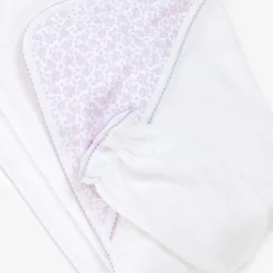 Kissy Kissy Girls White Summer Gardens Hooded Towel & Mitt Set New