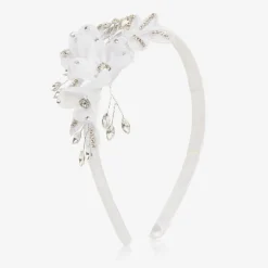 Sevva Girls White Tulle Flower Hairband Clearance