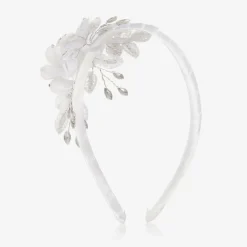Sevva Girls White Tulle Flower Hairband Clearance