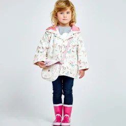 Powell Craft Girls White Unicorn Print Raincoat Best