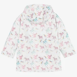 Powell Craft Girls White Unicorn Print Raincoat Best