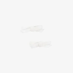 Bowtique London Girls White Velvet Bow Hair Clips (2 Pack) Outlet