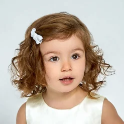 Bowtique London Girls White Velvet Bow Hair Clips (2 Pack) Outlet