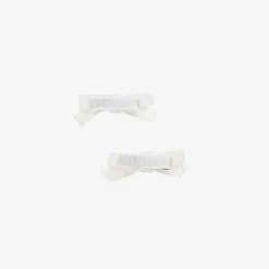 Bowtique London Girls White Velvet Bow Hair Clips (2 Pack) Outlet