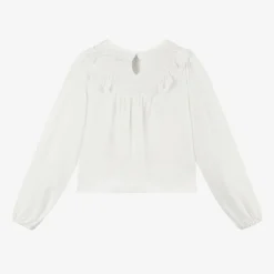 Mayoral Girls White Viscose Frill Blouse Hot