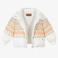 Missoni Girls White Zigzag Down Puffer Jacket Online