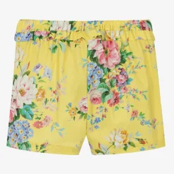 Rock Your Baby Girls Yellow Cotton Floral Shorts Clearance