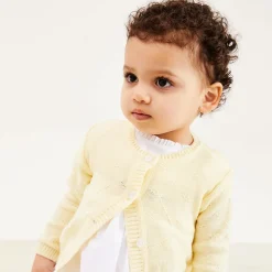 Beatrice amp; George Girls Yellow Cotton Knit Cardigan