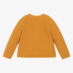 Frugi Girls Yellow Cotton Knit Rabbit Cardigan Best