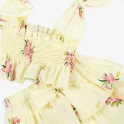 Phi Clothing Girls Yellow Cotton Skort Set Sale