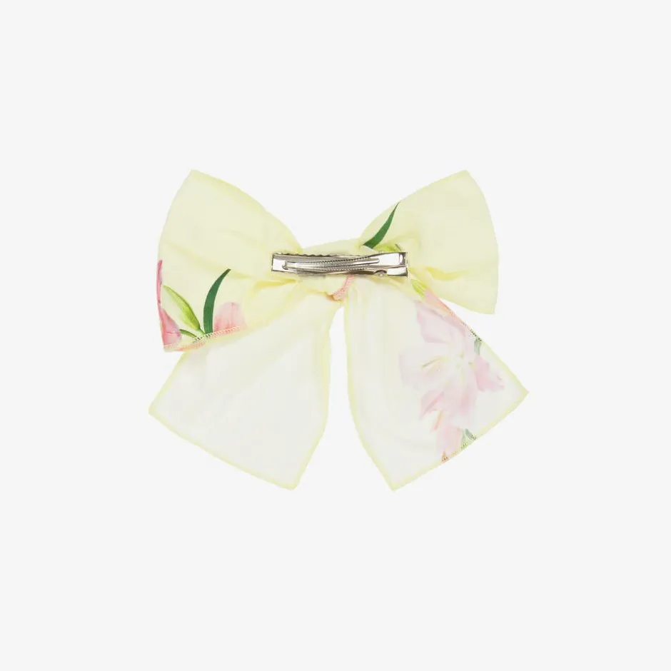 Phi Clothing Girls Yellow Floral Cotton Hair Clip (16cm) Clearance