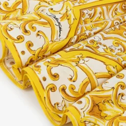 Dolce amp; Gabbana Girls Yellow Majolica Cotton Dress New
