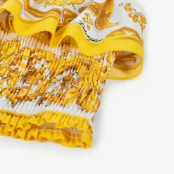 Dolce amp; Gabbana Girls Yellow Majolica Cotton Blouse Hot