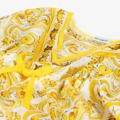 Dolce amp; Gabbana Girls Yellow Majolica Print Kaftan Discount