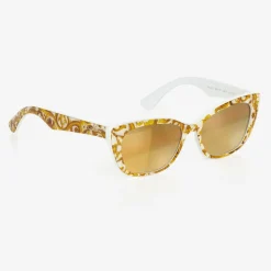 Dolce amp; Gabbana Girls Yellow Majolica Print Sunglasses Online