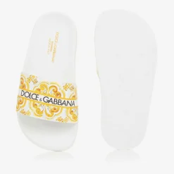 Dolce amp; Gabbana Girls Yellow Majolica Sliders Clearance