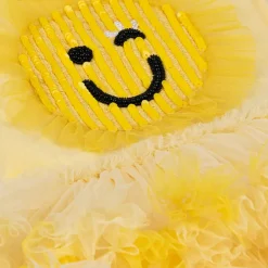 Tutu du Monde Girls Yellow Smiling Face Tulle Dress Clearance