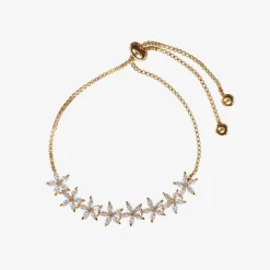 David Charles Gold Flower Diamanté Bracelet Discount