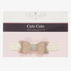 Cute Cute Gold Glitter Bow Headband Online