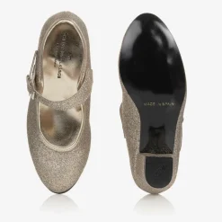Childrens Classics Gold Glitter Heeled Shoes Best
