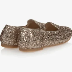 Manuela de Juan Gold Glitter Leather Shoes Best
