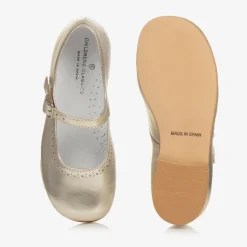 Childrens Classics Gold Leather Shoes Sale