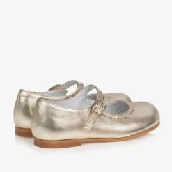 Childrens Classics Gold Leather Shoes Sale