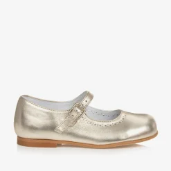 Childrens Classics Gold Leather Shoes Sale