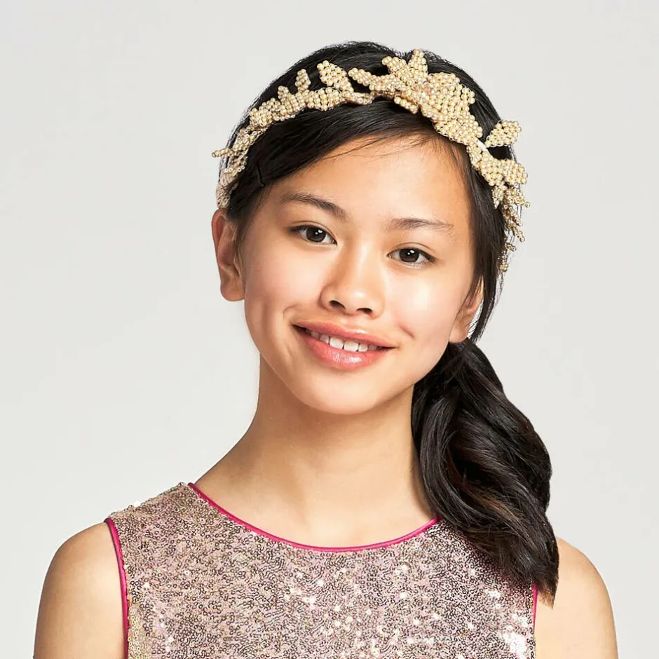 Sienna Likes To Party Gold Pearl Garland Headband Hot