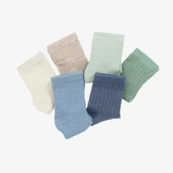 Mayoral Newborn Green & Blue Cotton Baby Socks (6 Pack) Best