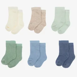 Mayoral Newborn Green & Blue Cotton Baby Socks (6 Pack) Best