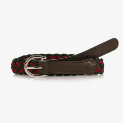 Gucci Green & Red Braided Web Belt New