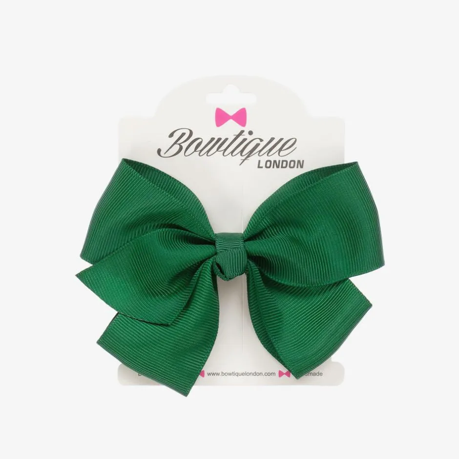 Bowtique London Green Bow Hair Clip (10cm) Forestgreen Sale