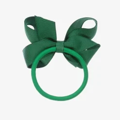 Peach Ribbons Green Bow Hair Elastic (7cm) Online