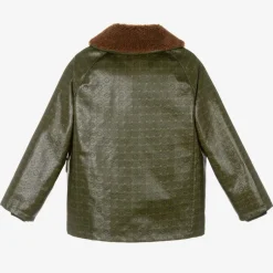 Gucci Green Cotton & Shearling Double G Jacket Discount