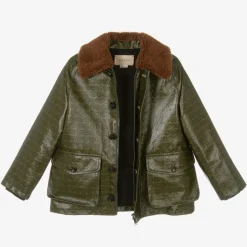Gucci Green Cotton & Shearling Double G Jacket Discount