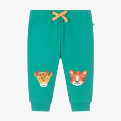 Frugi Green Cotton Animal-Patch Joggers