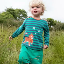 Frugi Green Cotton Animal-Patch Joggers