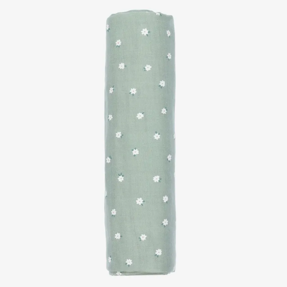 Mayoral Green Cotton Floral Swaddle (114cm) Clearance