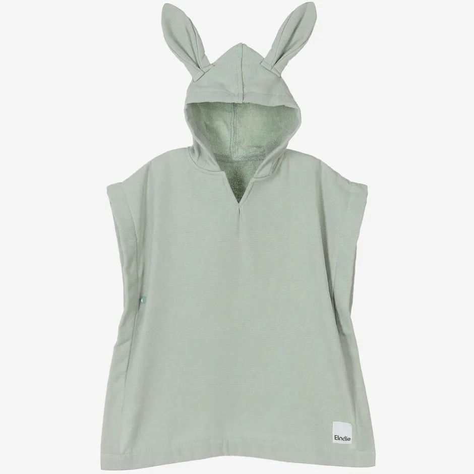 Elodie Green Cotton Hooded Poncho Towel New
