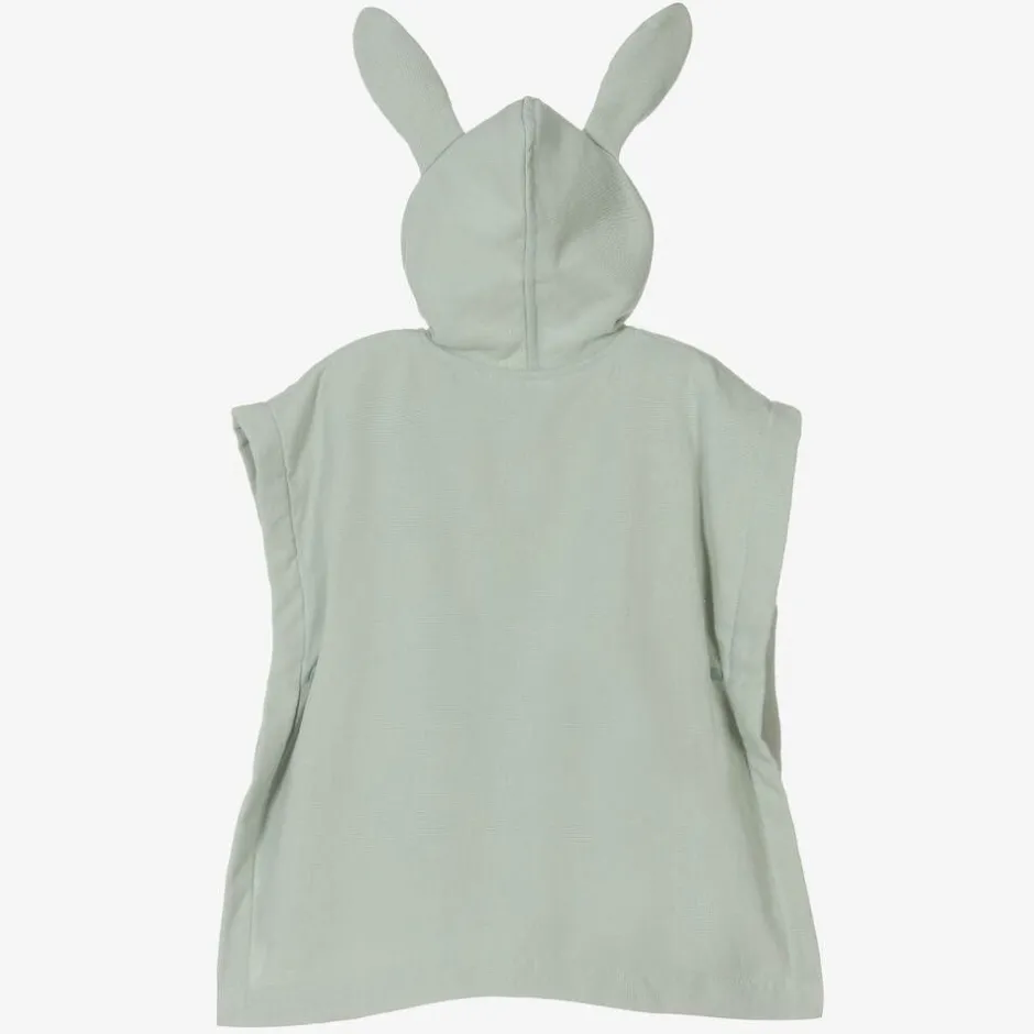 Elodie Green Cotton Hooded Poncho Towel New