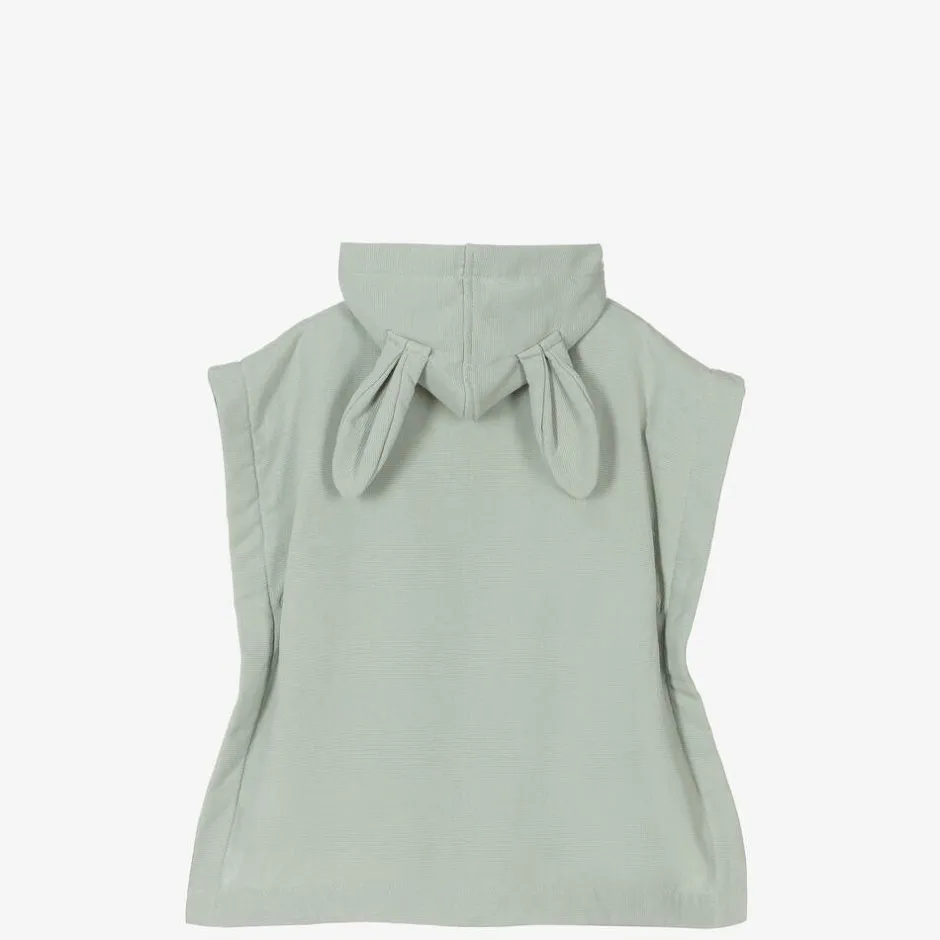 Elodie Green Cotton Hooded Poncho Towel New